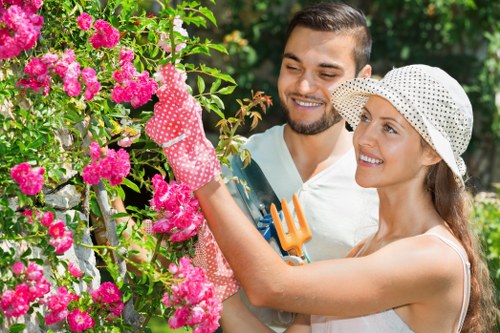 Person using a screen reader and keyboard to navigate a gardening website.